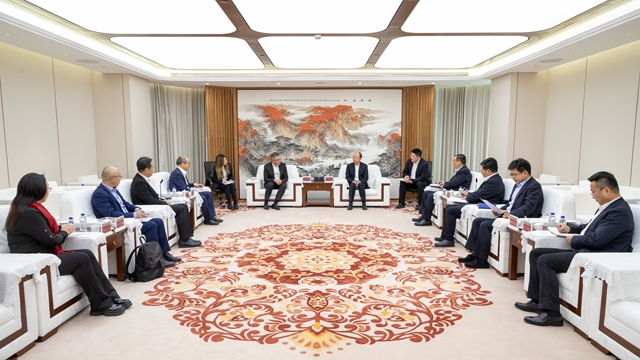 莫鼎革與安哥拉駐華大使內(nèi)圖、Sonangol代表團舉行會談